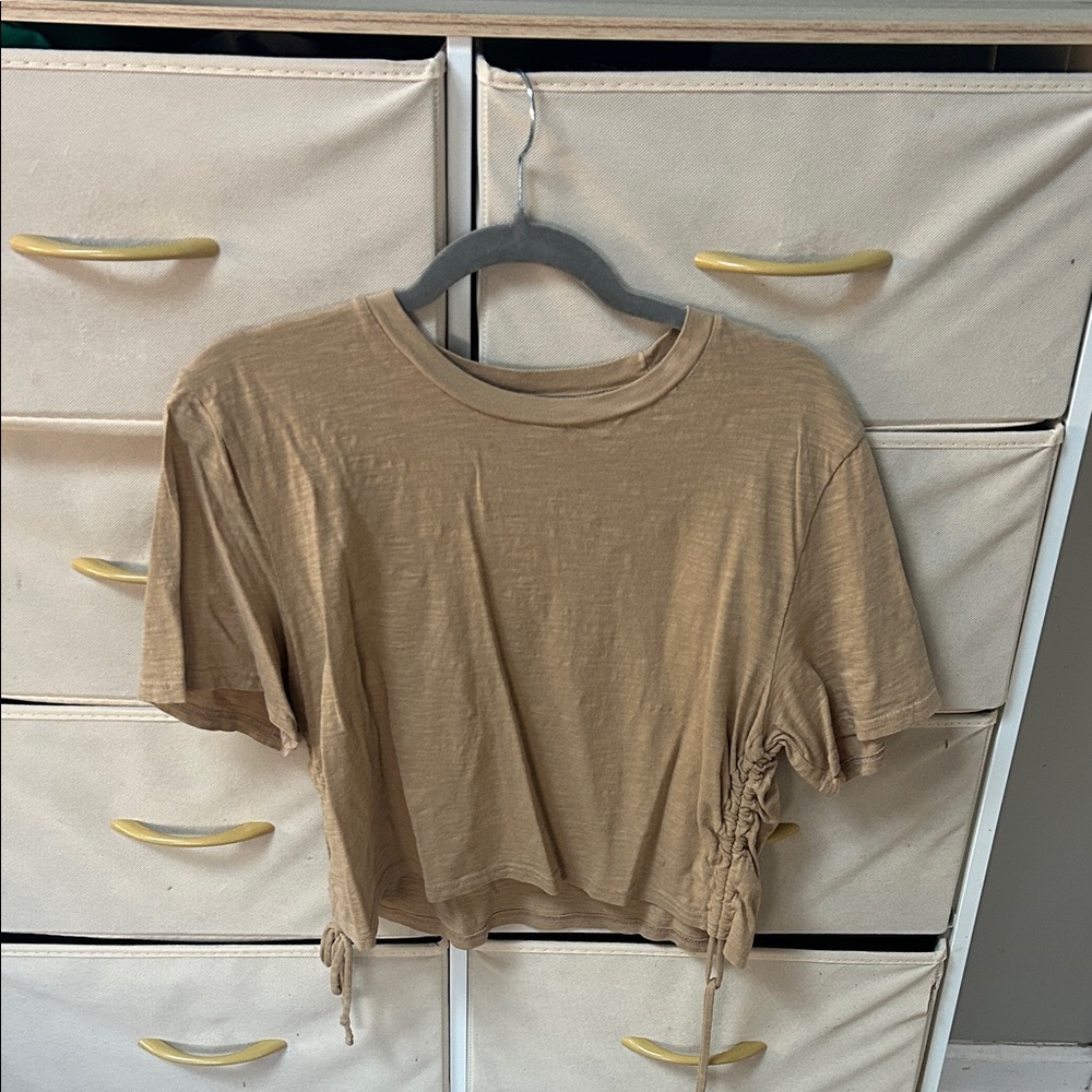 a new day Tan Crop Top with Side Ties